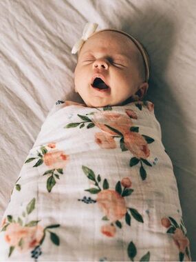 LITTLE UNICORN Muslin Swaddle Blanket | Watercolor Rose